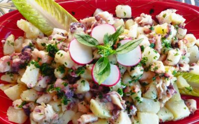 Insalata di polpo, patate e ravanelli in citronette